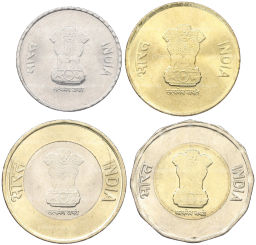 Набор из 4 монет 2019-2021 года Индия