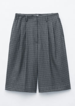 Pantalones cortos de cintura alta y pata de gallo