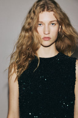 Vestido de lentejuelas con lazo decorativo - H&m фото 6