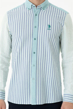 Мужская мятная рубашка с длинным рукавом - U.s. polo assn фото 6