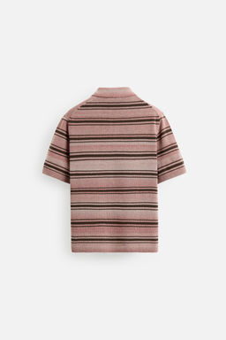 STRIPED WASHED KNIT POLO SHIRT - Zara фото 8