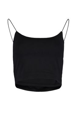 Siyah Pamuklu Spagetti Ask?l? Fitted/Vucuda Oturan Crop Esnek Orme Atlet TWOSS20AL0006