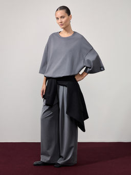 Футболка оверсайз из плотного хлопка / Zarina  фото 3