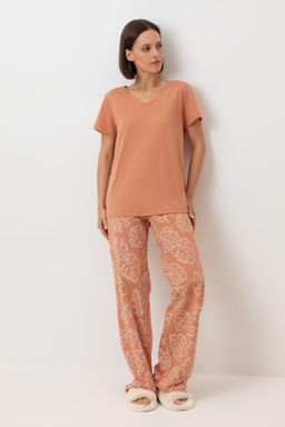 Е 20075/24/пробковое дерево,тропические листья пижама жен