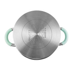 LR02-543 Кастрюля LARA (нерж) MINT 22x12см, 4,4л, носик, индукционное дно, крышка с бортом  фото 5