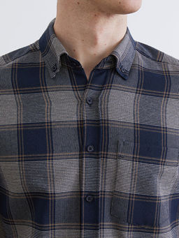 Regular Fit Uzun Kollu Ekose Gabardin Erkek G?mlek