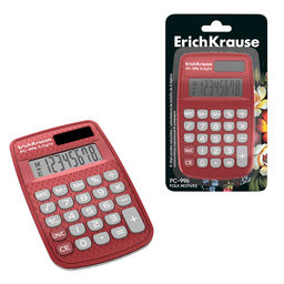 АКЦИЯ Цена за 1 шт. Калькулятор карманный 8-разрядов ErichKrause PC-996 Folk Motives, красный (в блистере по 1 шт.)