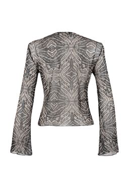 Trendyolmilla Siyah Desenli Baglama Detayl? Tul Esnek Orme Bluz TWOSS23BZ00139  фото 15