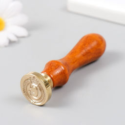 Печать для сургуча с деревянной ручкой «Корона с буквой G», 9×2.5×2.5 см