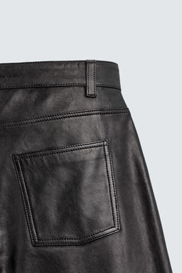 LEATHER SLIM FIT TROUSERS - Zara фото 10
