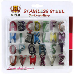 Форма для печенья из нержавеющей стали набор 26 штук "Латиница", в блистере (Китай)