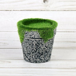 Кашпо со мхом декоративное 8х7,5 см / 16010 /уп 240/ - ГалеонТрейд фото 3