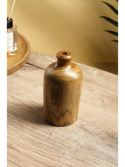 Ваза для сухоцветов «Элегия», 8×8×13 см, дерево джати, коричневая