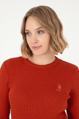 Женский базовый свитер кирпичного цвета Неожиданная скидка в корзине - U.s. polo assn фото 2
