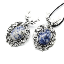 Винтажный кулон Олень 33*56мм с лазуритом