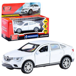 . Модель "Renault Arkana" металл 12 см, откр дв, багаж, инерц, белый, арт.ARKANA-12-WH