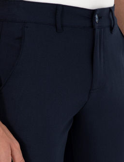 Lacivert Slim Fit _izgili Kanvas Pantolon