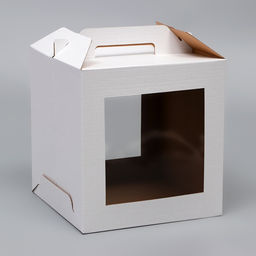 Кондитерская упаковка, с ручками, 2 окна, 28×28×30 см