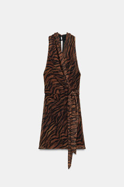 ANIMAL PRINT WRAP MINI DRESS - Zara фото 4