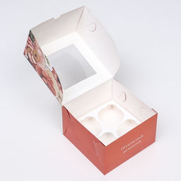 Цена за 5 шт. Коробка для 4 капкейков с окном, Самой прекрасной, 16?16?10 см