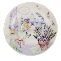 Чайная пара керамическая «Лавандовое поле», 2 предмета: чашка 220 мл, блюдце d=15 см