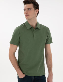 Haki Slim Fit Polo Yaka Ti__rt - Pierre cardin фото 3