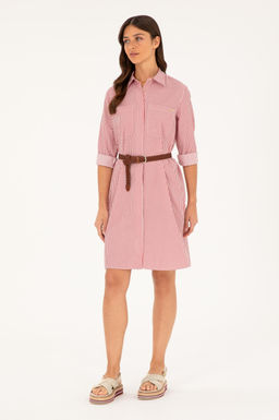 Женское тканое платье в красную полоску Неожиданная скидка в корзине - U.s. polo assn фото 3