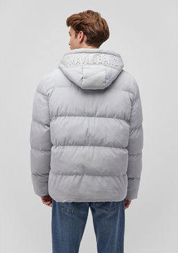 Kapusonlu Gri Sisme Mont - Mavi фото 4