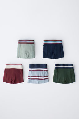 AGES 6-14 / PACK OF FIVE PAIRS OF STRIPED AND NUMBERED BOXERS - Zara фото 5