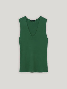 Трикотажный топ с v-образным вырезом B2772/colary - Emka фото 8