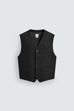 CHALECO TRAJE VISCOSA - LINO / Negro - Zara фото 7