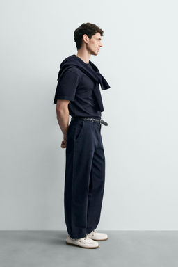 CAMISETA MEDIUM WEIGHT MANGA CORTA / Marino - Zara фото 4