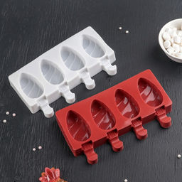 Форма для мороженого Клубника со сливками, силикон, 19.5?11.5 см, 4 ячейки (6.7?3.7 см), белая - Simaland фото 6