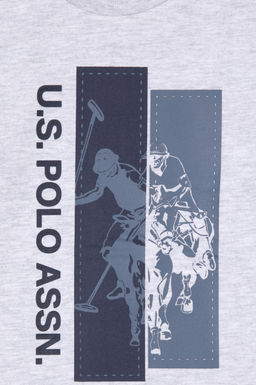 Erkek _ocuk Gri Melanj Pijama Tak_m_ Sepette S_rpriz _ndirim - U.s. polo assn фото 6