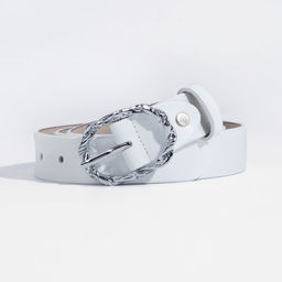 Ремень женский, ширина 3 см, винт, пряжка металл, цвет белый