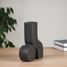 Ваза «Олав», d=4 см, 19.5×16 см, керамика, чёрная