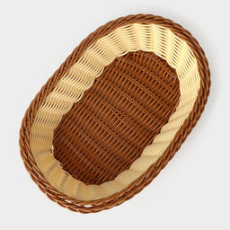 Корзинка для фруктов и хлеба Доляна «Молочный шоколад», 25×17 см, пластик, плетёная, молочная