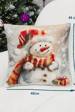 Наволочка декоративная новогодняя 2 шт 3D эффект велюр
