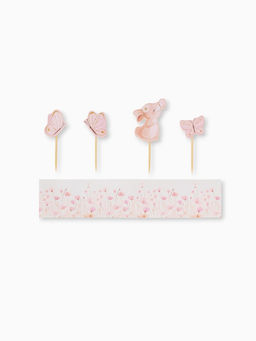 Цена за 2 шт. Пасхальный декор для кулича и яиц Зайка, краска, тату, ободок, топперы, перчатки