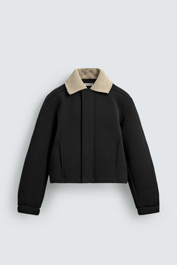 NEOPRENE-EFFECT JACKET WITH CONTRAST COLLAR - Zara фото 17