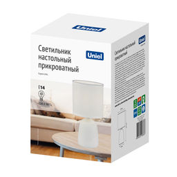 UML-B305 E14 WHITE Светильник настольный декоративный под лампу Е14, 40W. Механический выключатель. Белый. ТМ Uniel - Volpe фото 6