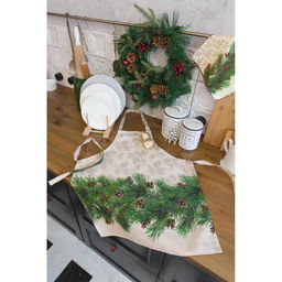 Фартук Этель Еловые ветви 70х61 см, 100% хлопок, саржа 190 гр/м2  фото 2