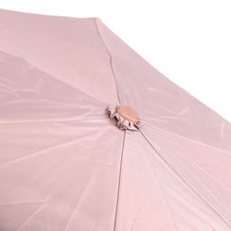 Зонт механический Романтика ткань эпонж (полиэстер) с рюшами + черное УФ-покрытие, 8 лучей, д/купола 86см h58см, 3 сложения, 28см в сложенном виде, алюминиевая ручка, цвет розовый, 227гр (Китай) - Домашняя мода фото 5