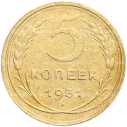 Монета 5 копеек 1931 года