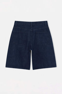 Koyu Mavi Yuksek Bel Denim Bermuda TWOSS26SR00161 - Trendyolmilla фото 2