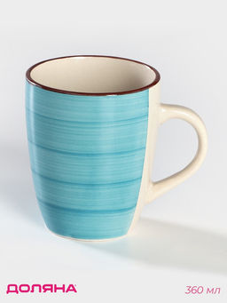 Кружка Доляна «Морской мир», 360 мл, керамика, голубая