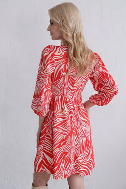 Платье красное с присборенной юбкой - Martichelli фото 9