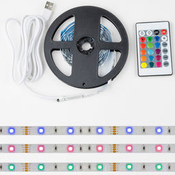 ULS-U12 3M/RGB/1.5M/USB/RC IP20 RUA02C24 Гибкая светодиодная лента на самоклеящейся основе, 3м. RGB. Пульт ДУ (в/к). TM Uniel