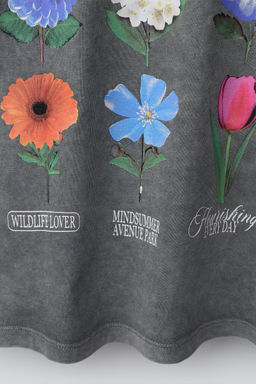 GARMENT DYE FADED-EFFECT FLORAL T-SHIRT - Zara фото 4