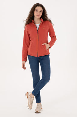 Kad_n Kiremit Fermuarl_ Dik Yaka Polar Sweatshirt - U.s. polo assn фото 4